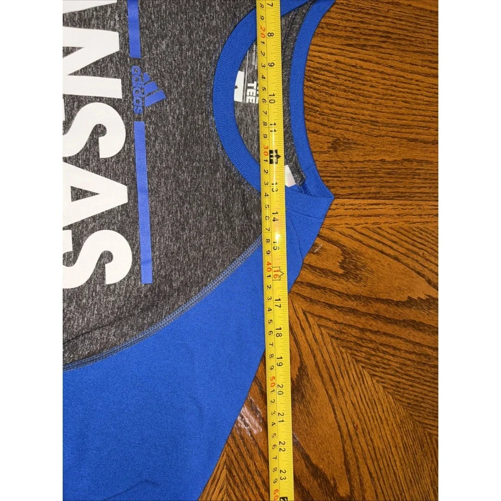 Adidas Mens Blue/Gray Short Sleeve Kansas Jayhawks Ultimate Tee Size Large